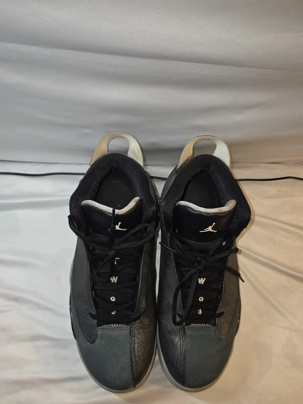 Jordan Men's Black and Gray High-Top Sneakers